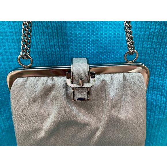 purse clutch silver vintage 1950's evening bag - Picture 2 of 10